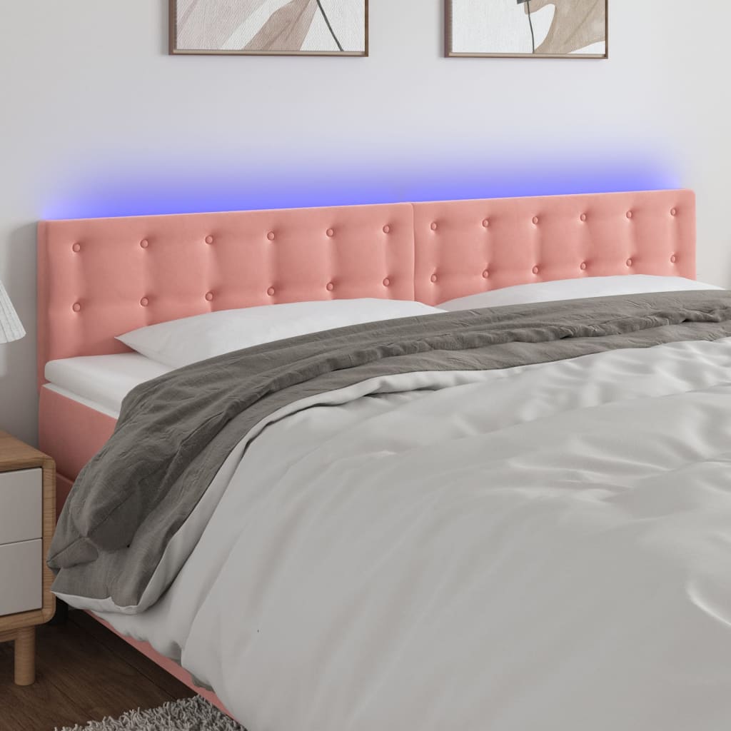 vidaXL Hoofdbord LED 80x5x78/88 cm fluweel lichtgrijs