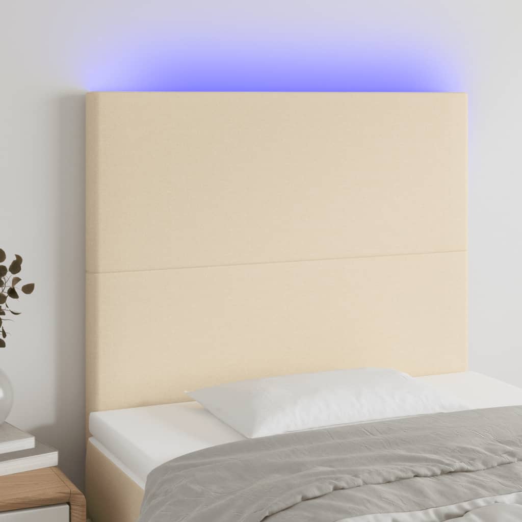 vidaXL Hoofdbord LED 80x5x78/88 cm stof lichtgrijs