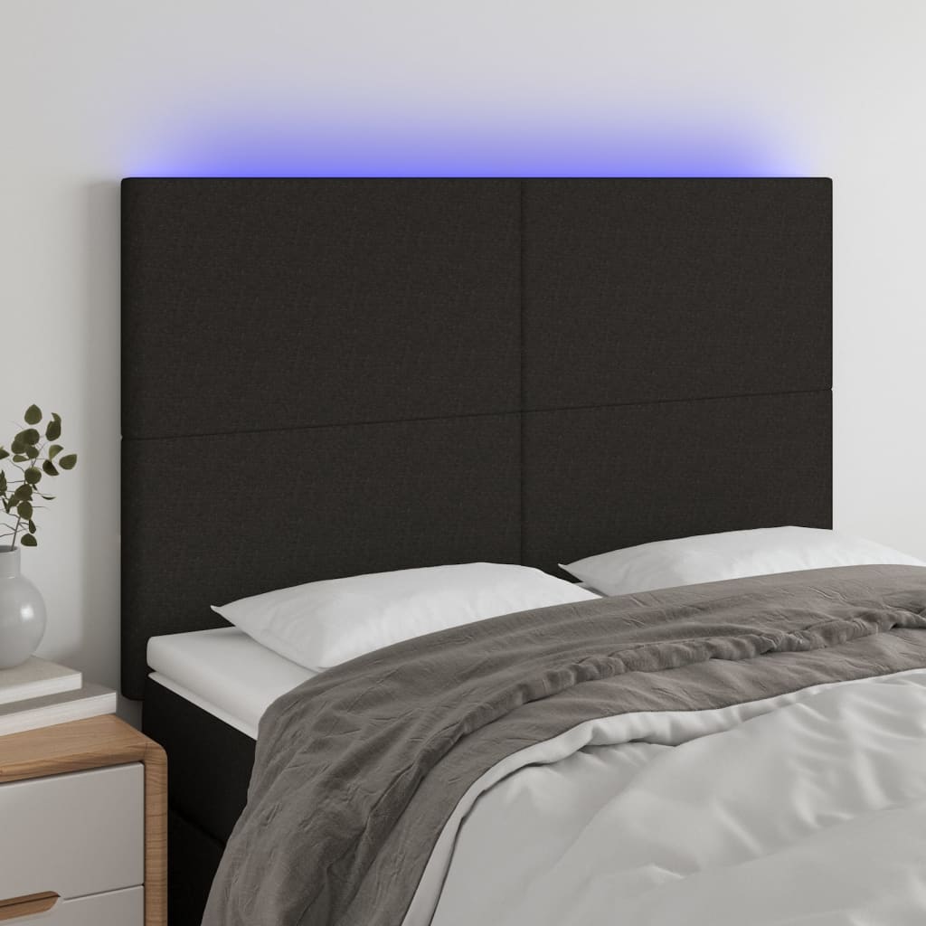 vidaXL Hoofdbord LED 80x5x78/88 cm stof lichtgrijs