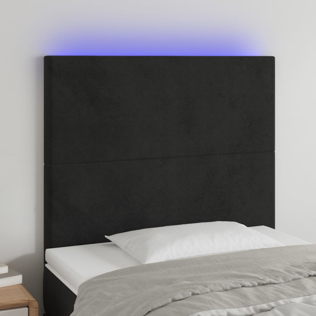 vidaXL Hoofdbord LED 80x5x78/88 cm fluweel lichtgrijs