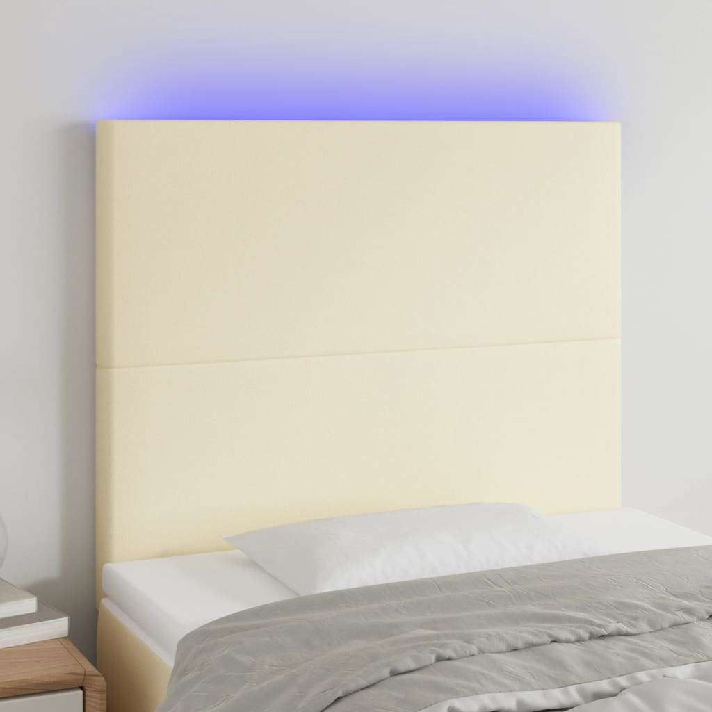 vidaXL Headboard LED 80x5x78/88 cm faux leather black