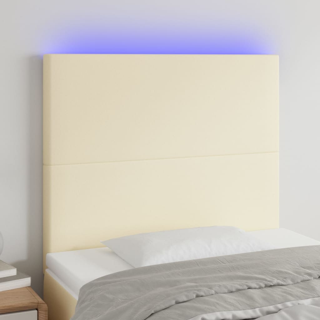 vidaXL Headboard LED 80x5x78/88 cm faux leather black