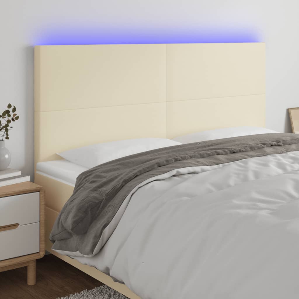 vidaXL Headboard LED 80x5x78/88 cm faux leather black