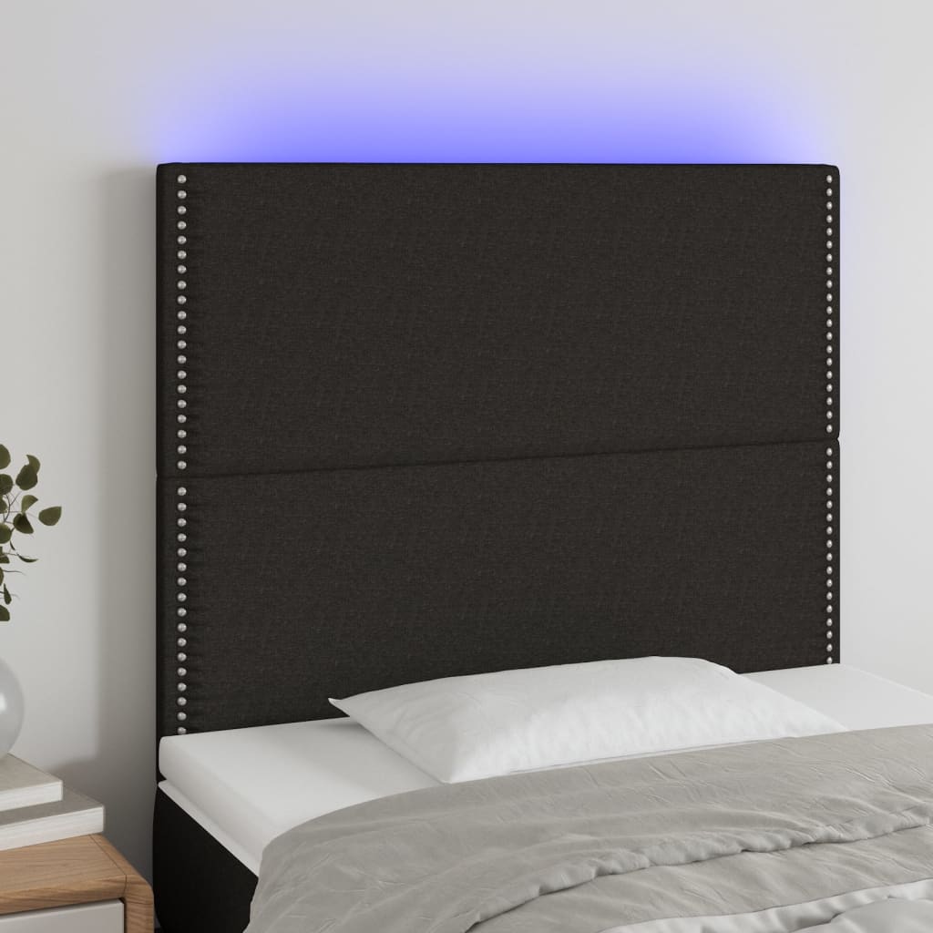vidaXL Hoofdbord LED 80x5x78/88 cm stof lichtgrijs