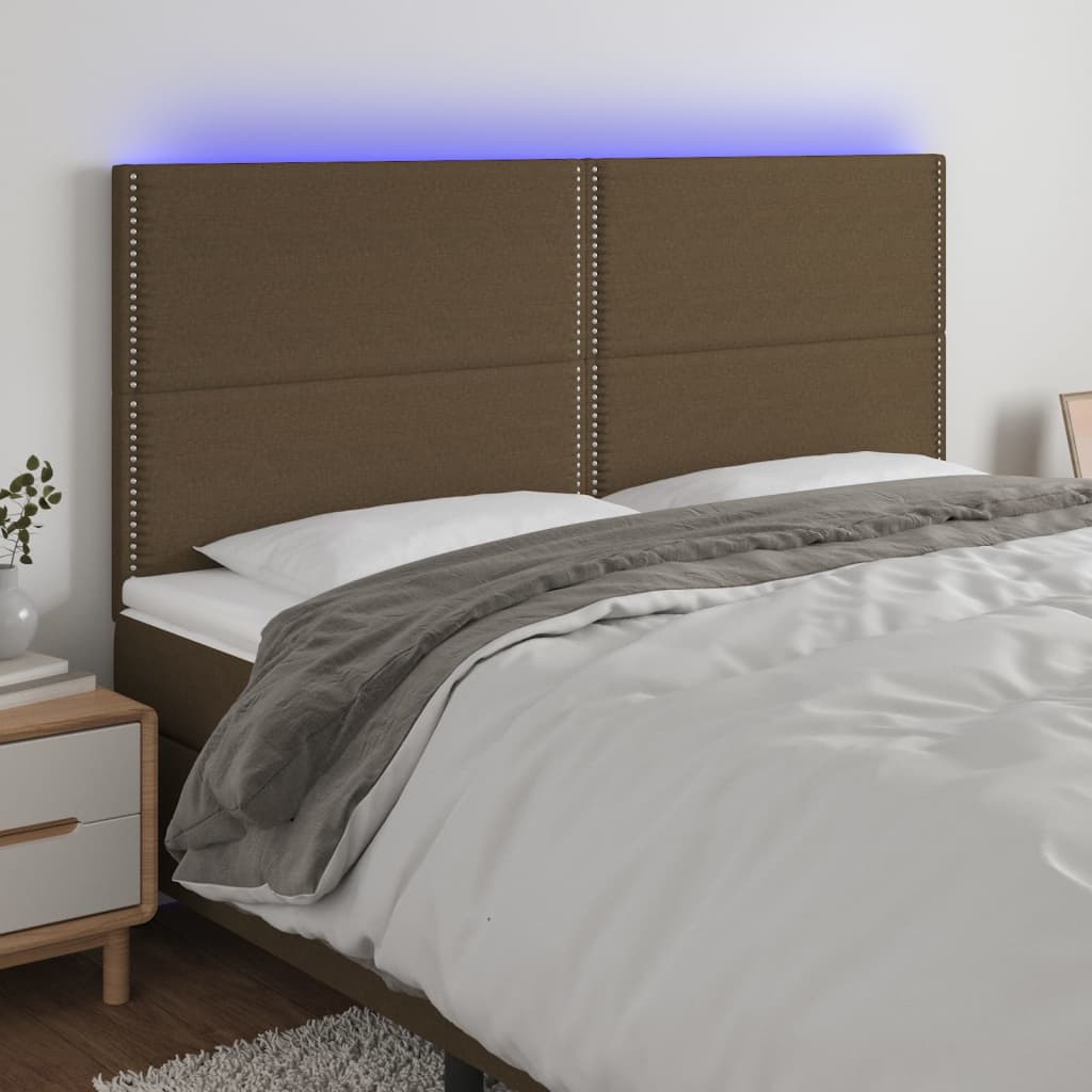vidaXL Hoofdbord LED 80x5x78/88 cm stof lichtgrijs
