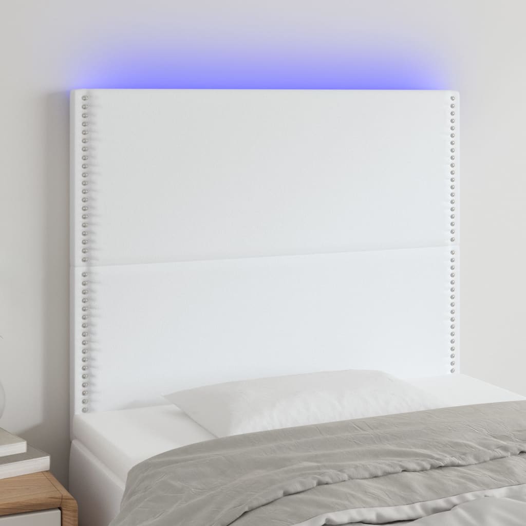 vidaXL Headboard LED 80x5x78/88 cm faux leather black