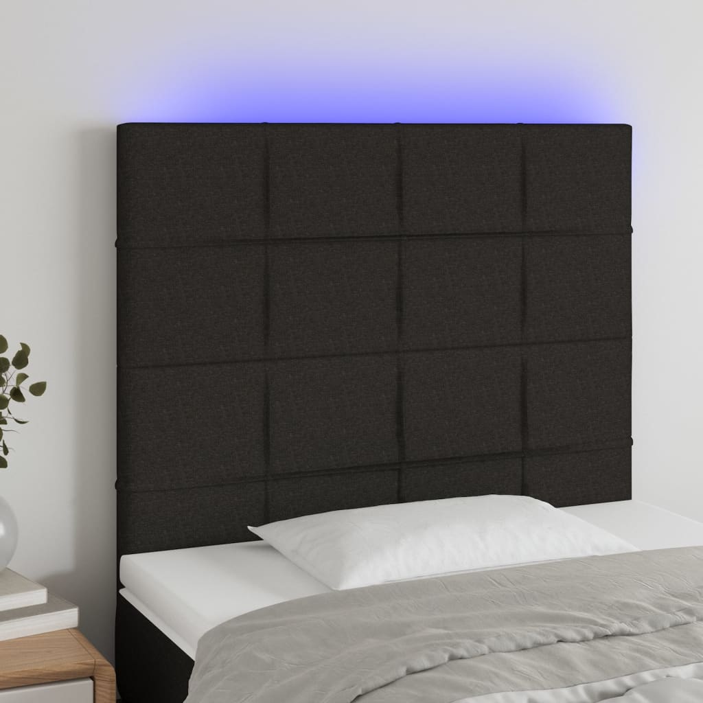 vidaXL Hoofdbord LED 80x5x78/88 cm stof lichtgrijs