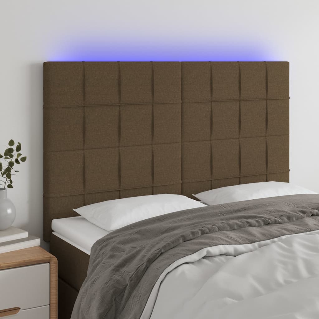 vidaXL Hoofdbord LED 80x5x78/88 cm stof lichtgrijs