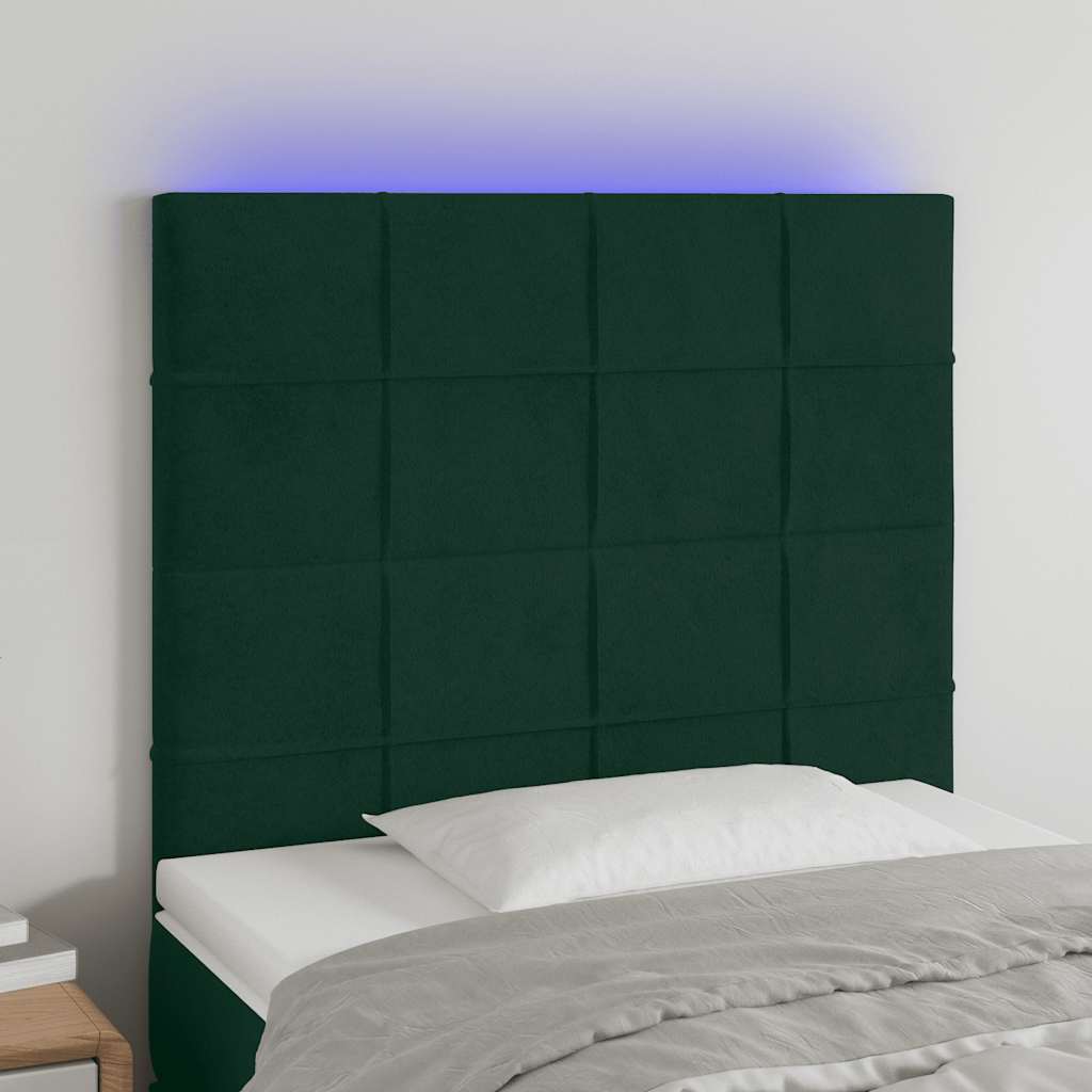 vidaXL Hoofdbord LED 80x5x78/88 cm fluweel lichtgrijs