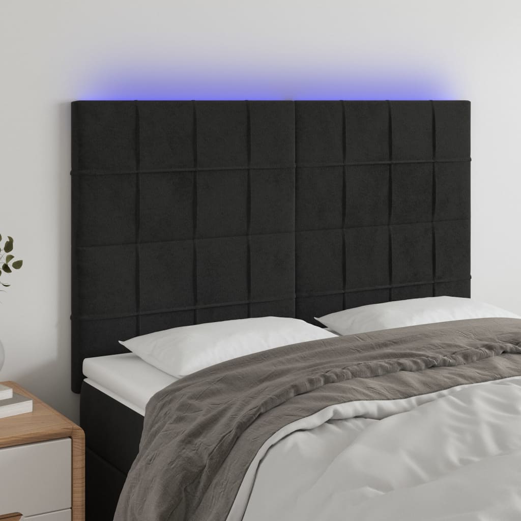 vidaXL Hoofdbord LED 80x5x78/88 cm fluweel lichtgrijs