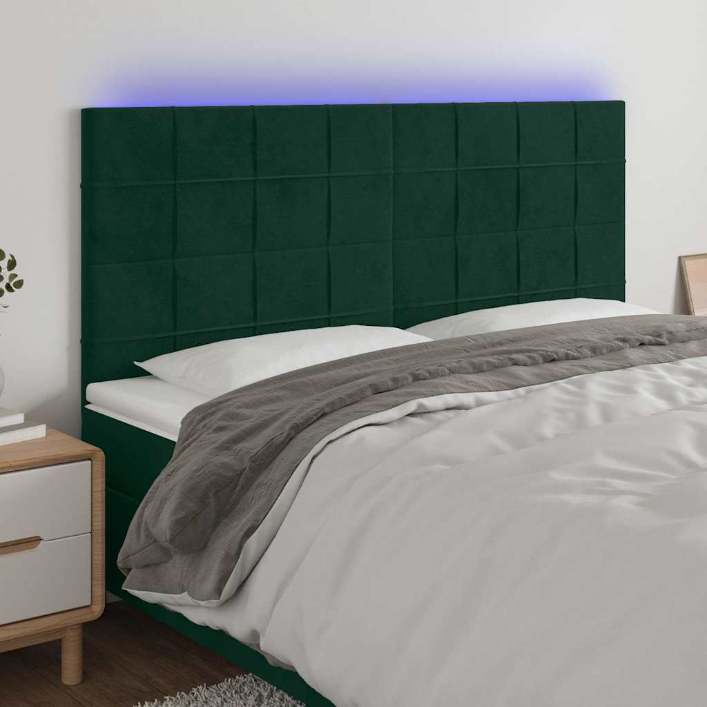 vidaXL Hoofdbord LED 80x5x78/88 cm fluweel lichtgrijs