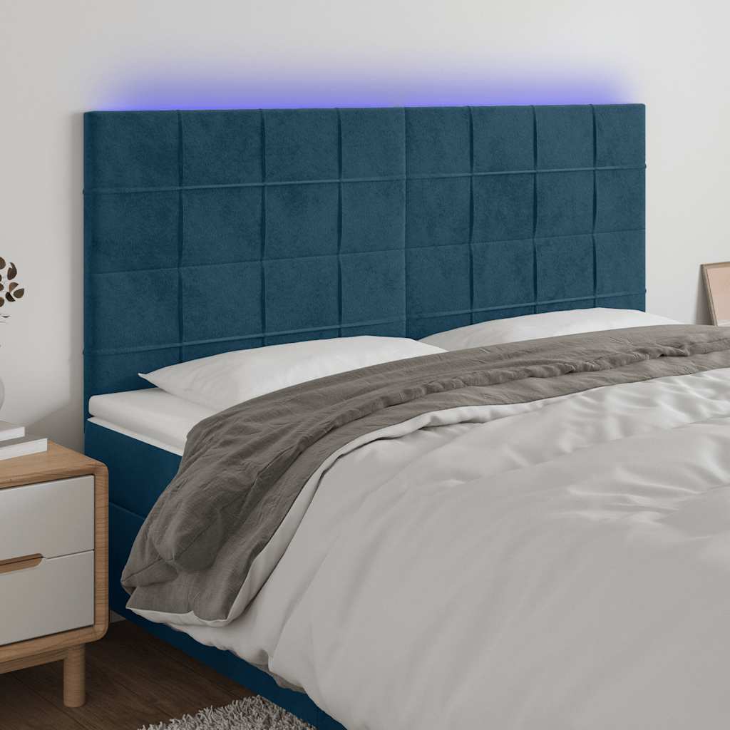 vidaXL Hoofdbord LED 80x5x78/88 cm fluweel lichtgrijs