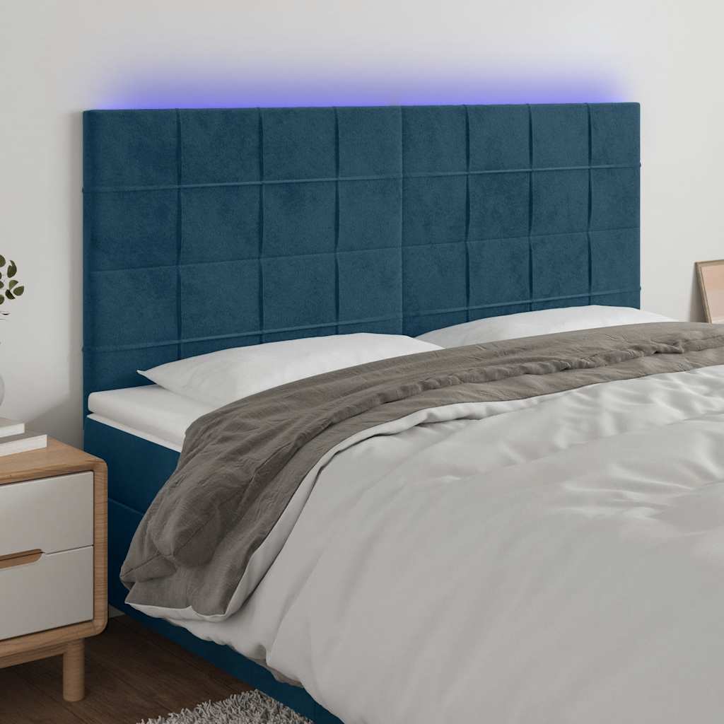vidaXL Hoofdbord LED 80x5x78/88 cm fluweel lichtgrijs