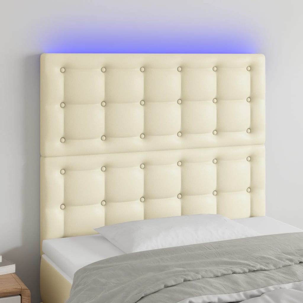vidaXL Hoofdbord LED 80x5x78/88 cm kunstleer zwart