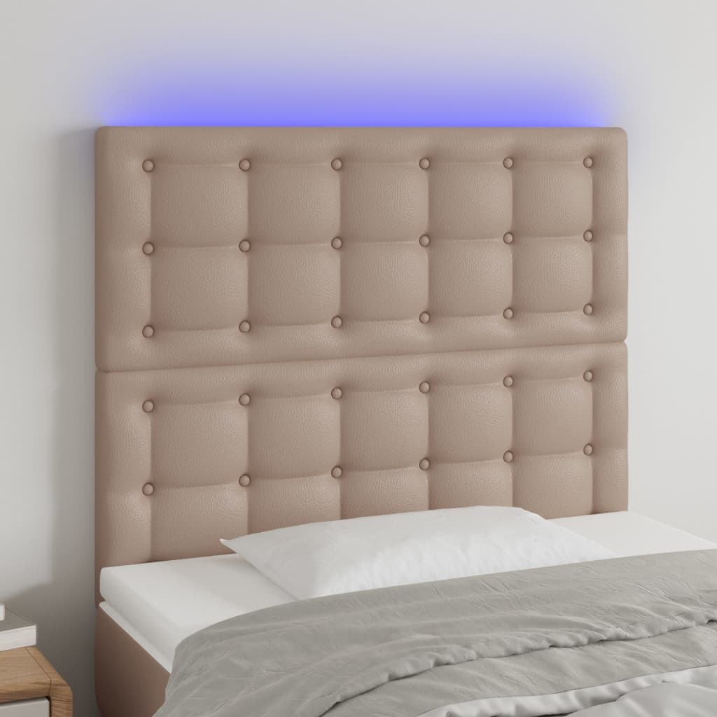 vidaXL Hoofdbord LED 80x5x78/88 cm kunstleer zwart