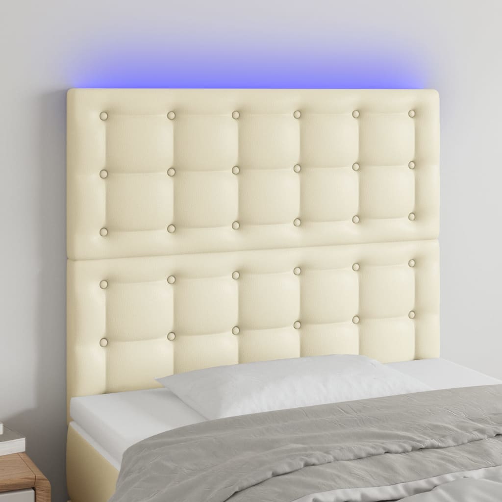 vidaXL Hoofdbord LED 80x5x78/88 cm kunstleer zwart