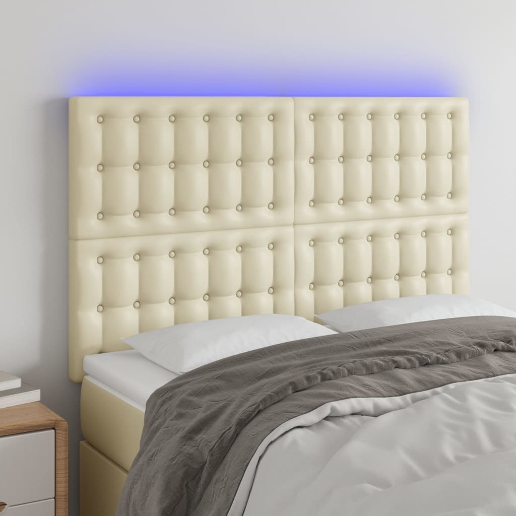 vidaXL Hoofdbord LED 80x5x78/88 cm kunstleer zwart