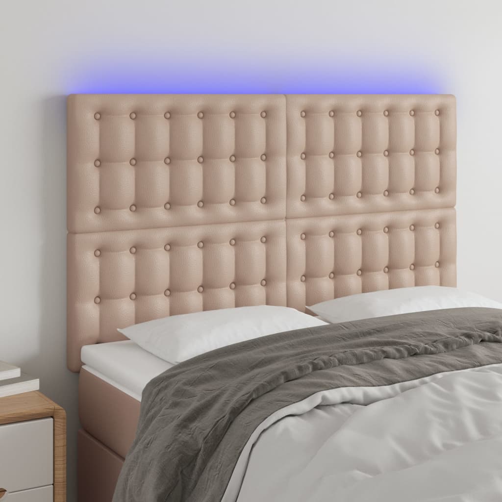 vidaXL Hoofdbord LED 80x5x78/88 cm kunstleer zwart