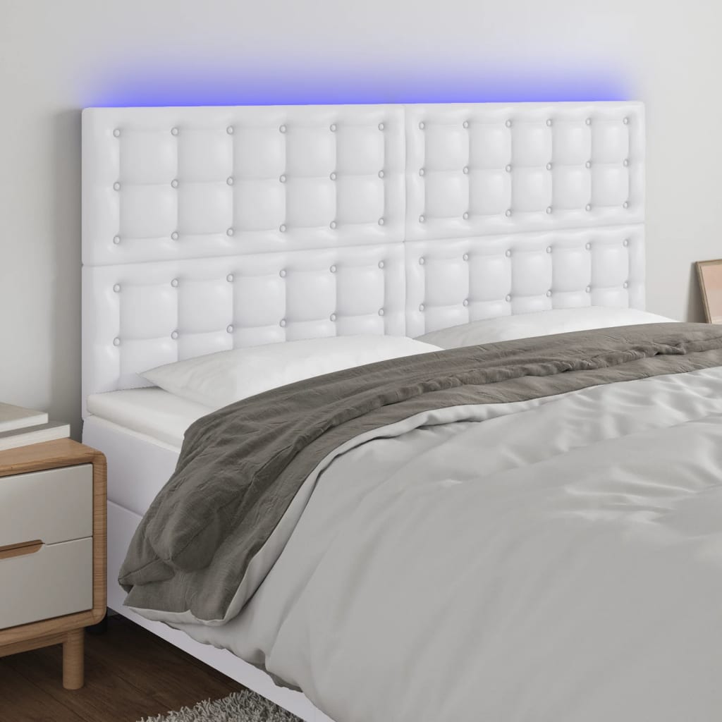 vidaXL Hoofdbord LED 80x5x78/88 cm kunstleer zwart