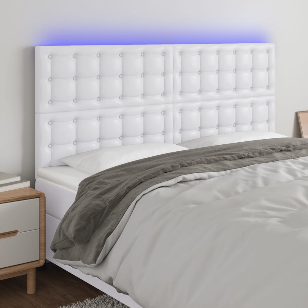 vidaXL Hoofdbord LED 80x5x78/88 cm kunstleer zwart
