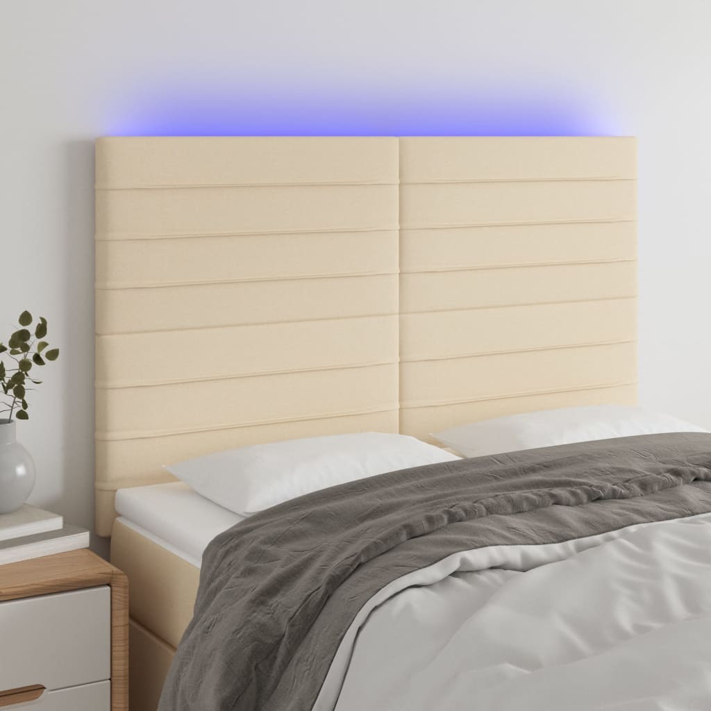 vidaXL Hoofdbord LED 80x5x78/88 cm stof lichtgrijs