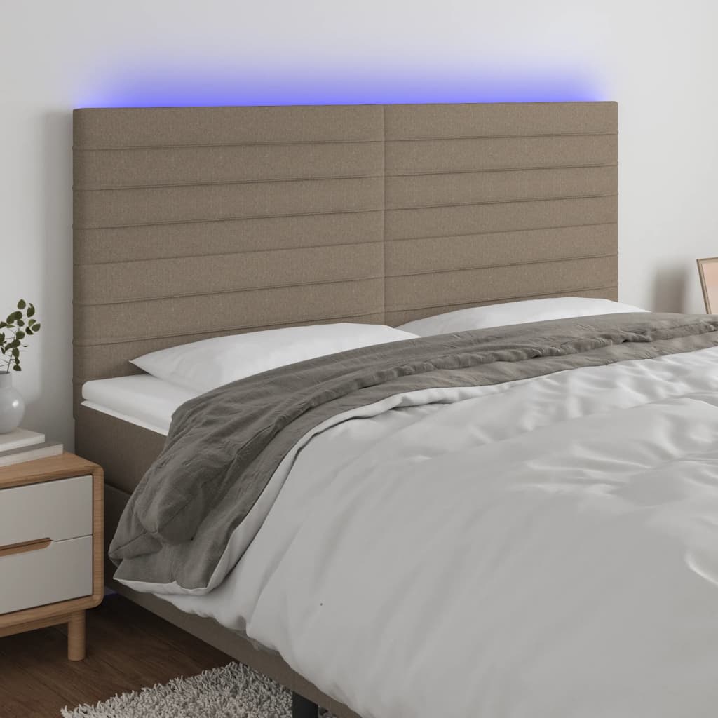 vidaXL Hoofdbord LED 80x5x78/88 cm stof lichtgrijs