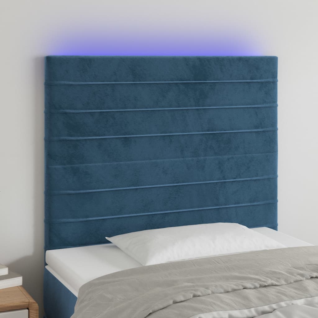 vidaXL Headboard LED 80x5x78/88 cm velvet light grey