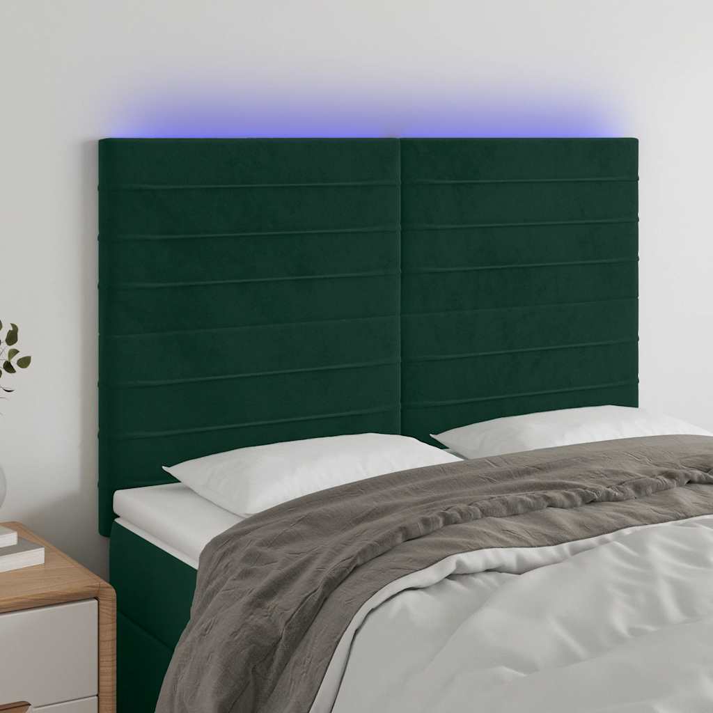 vidaXL Headboard LED 80x5x78/88 cm velvet light grey