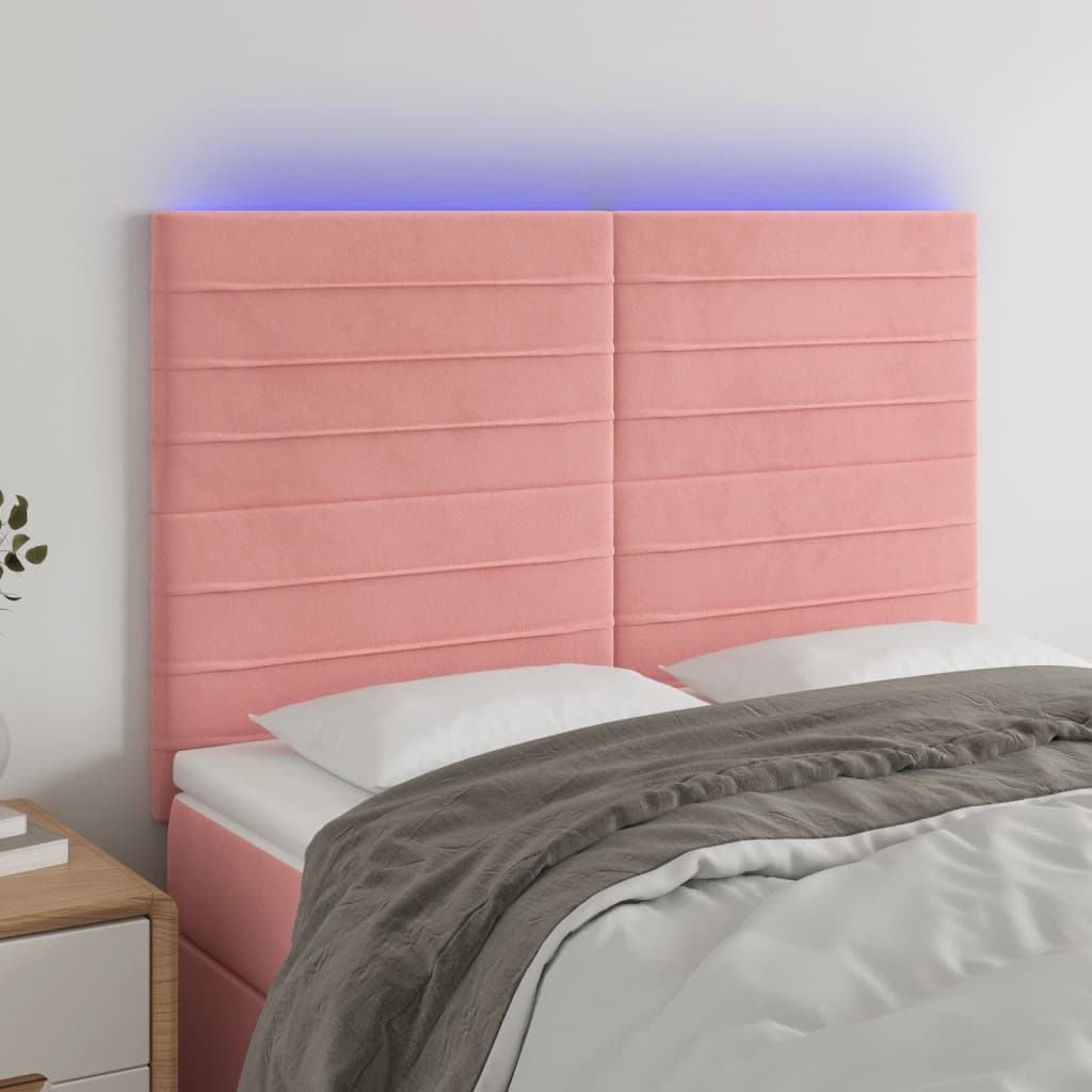 vidaXL Headboard LED 80x5x78/88 cm velvet light grey
