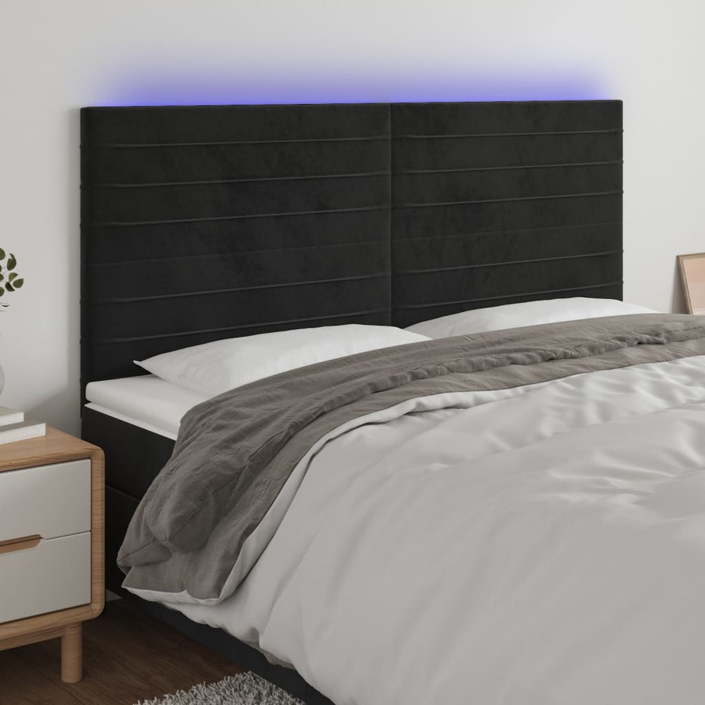 vidaXL Headboard LED 80x5x78/88 cm velvet light grey