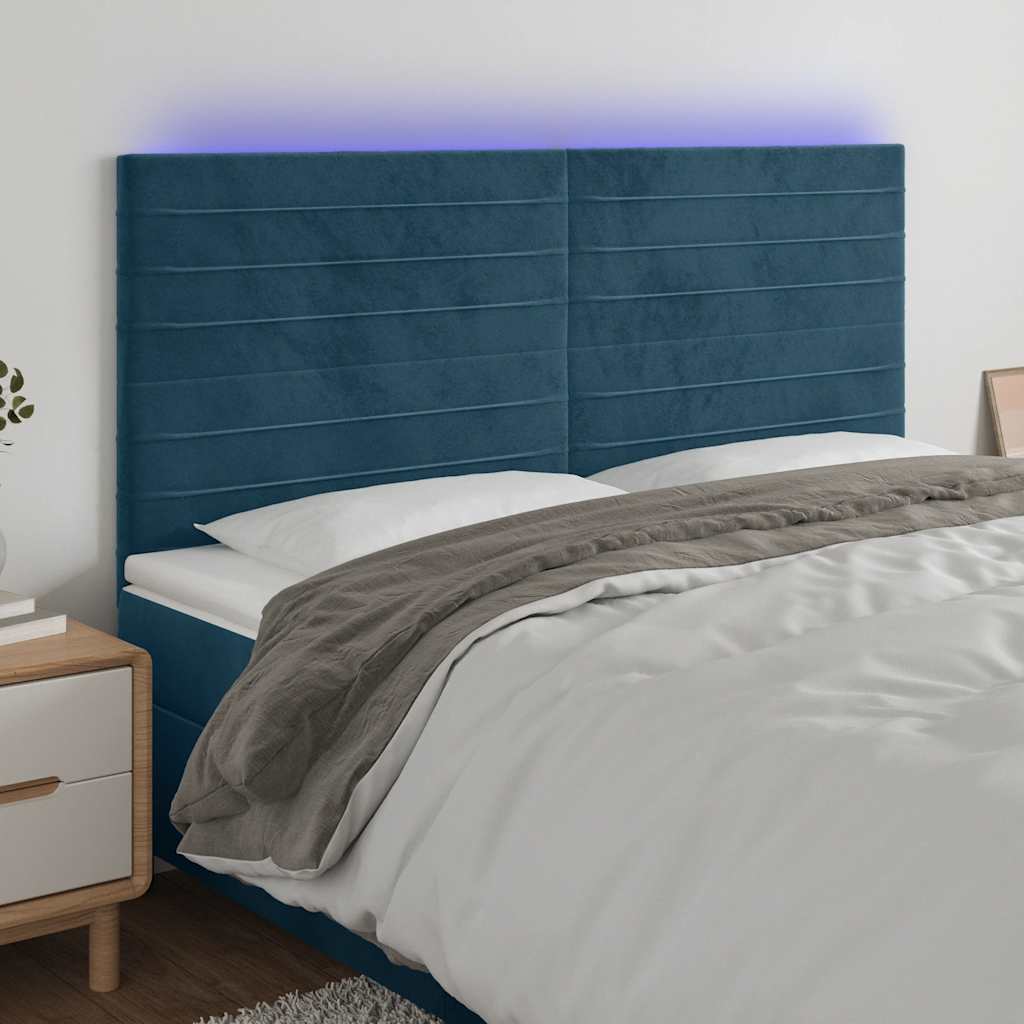 vidaXL Headboard LED 80x5x78/88 cm velvet light grey