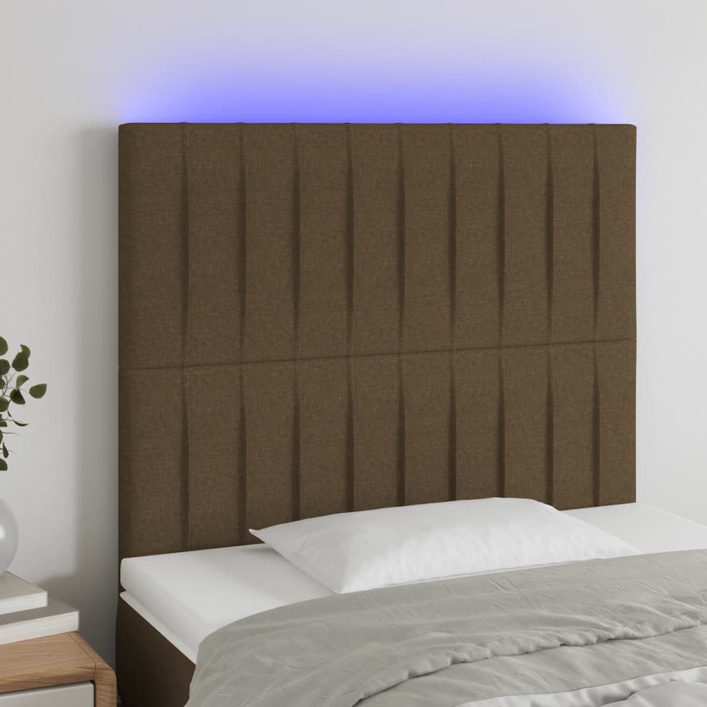 vidaXL Hoofdbord LED 80x5x78/88 cm stof lichtgrijs