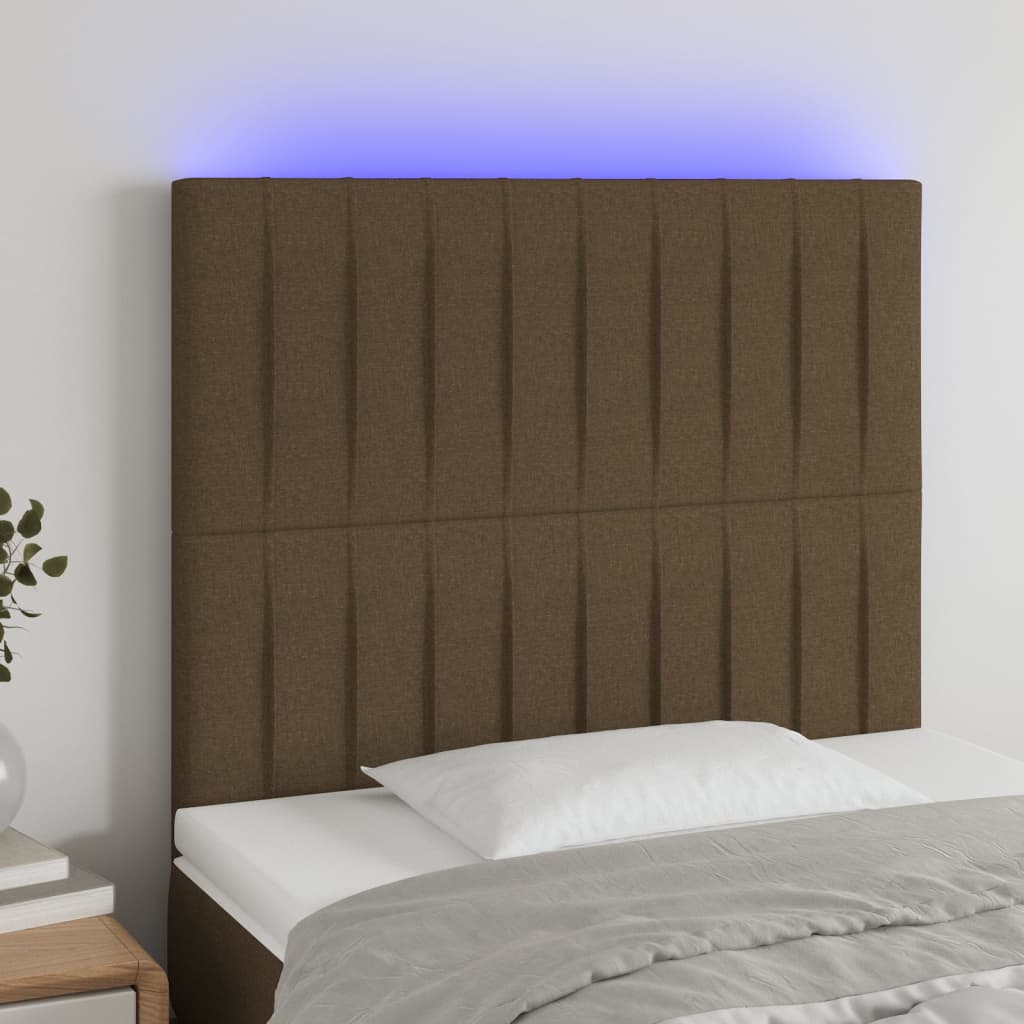 vidaXL Hoofdbord LED 80x5x78/88 cm stof lichtgrijs