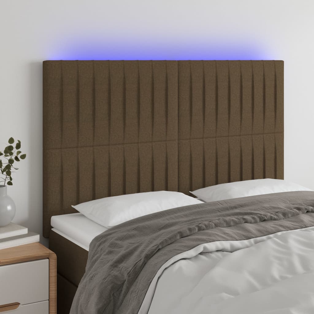 vidaXL Hoofdbord LED 80x5x78/88 cm stof lichtgrijs