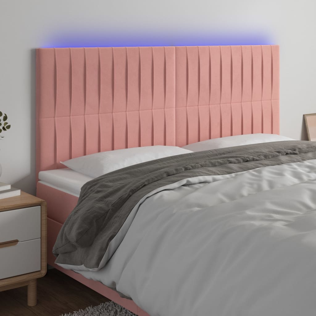vidaXL LED Headboard 80x5x78/88 cm Velvet Light Grey
