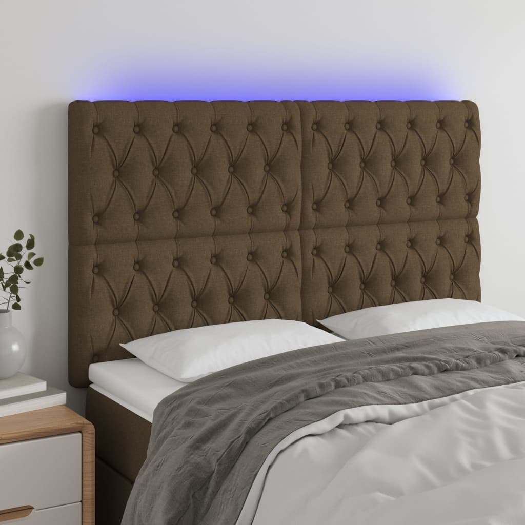 vidaXL Hoofdbord LED 80x7x78/88 cm stof lichtgrijs