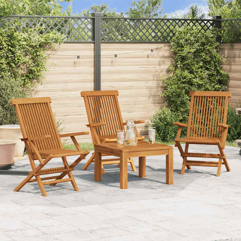 vidaXL Garden Chairs 4 pcs folding solid teakwood