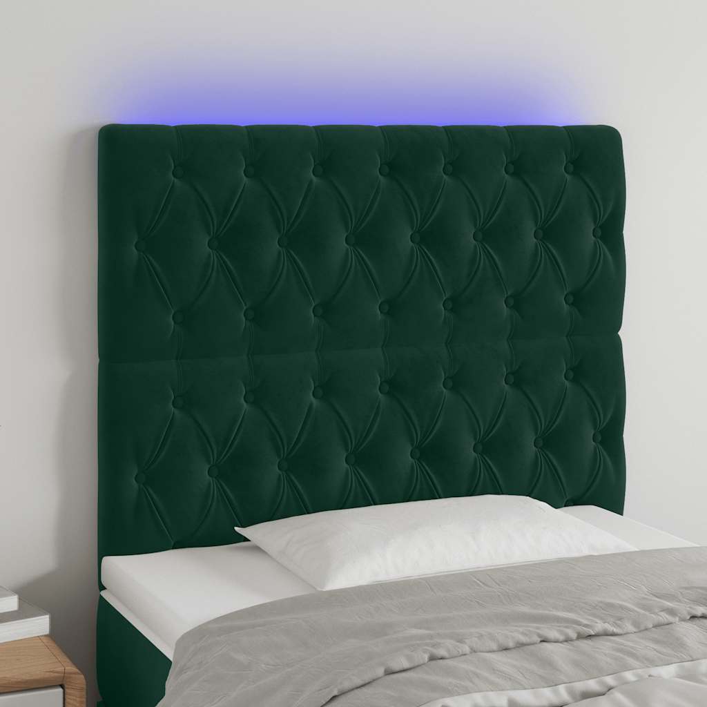 vidaXL Hoofdbord LED 80x7x78/88 cm fluweel lichtgrijs