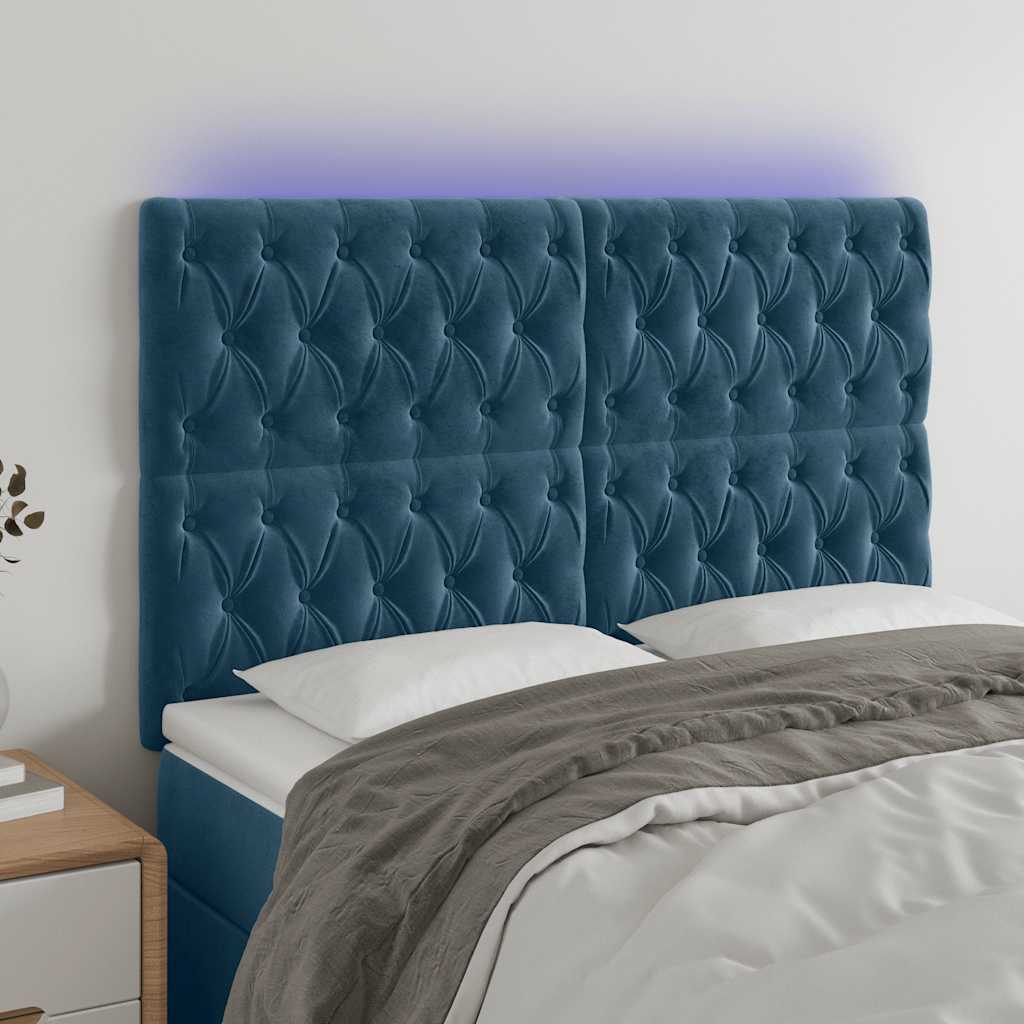 vidaXL Hoofdbord LED 80x7x78/88 cm fluweel lichtgrijs