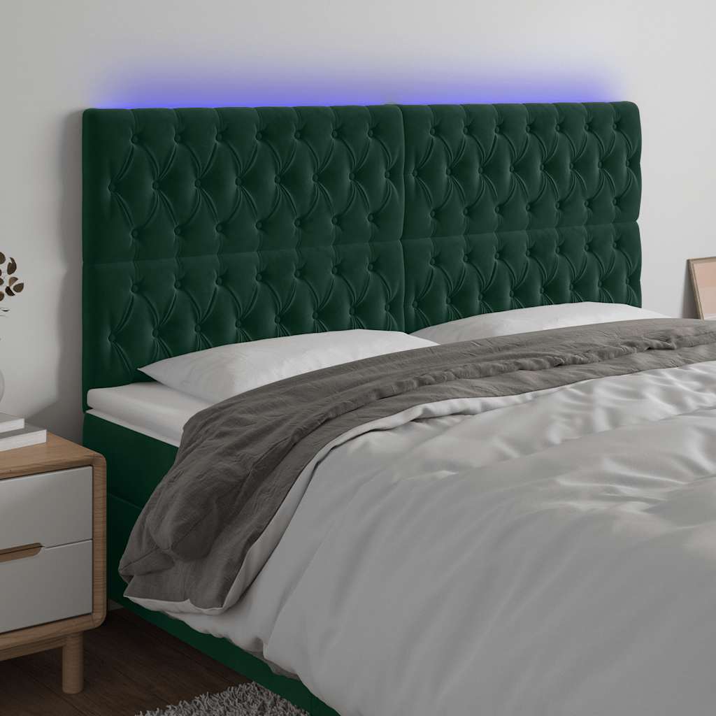 vidaXL Hoofdbord LED 80x7x78/88 cm fluweel lichtgrijs