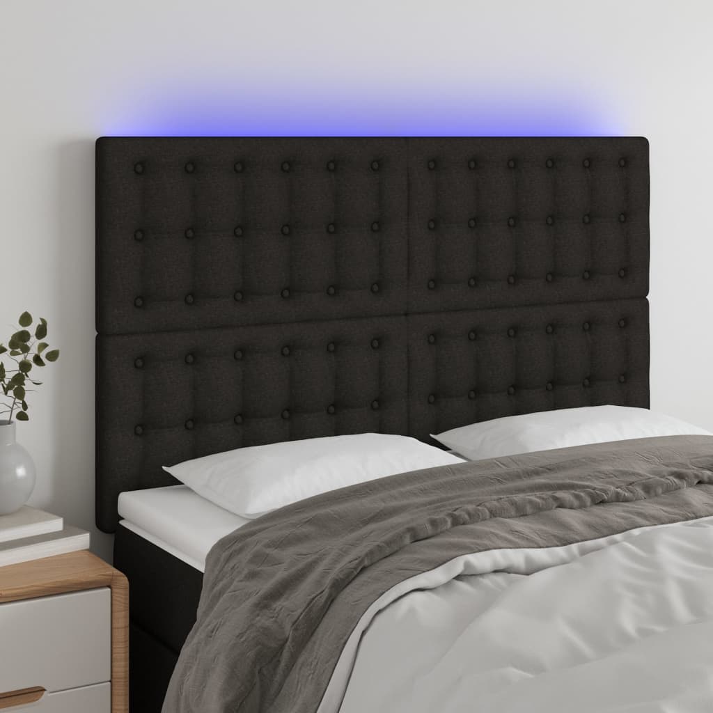 vidaXL Hoofdbord LED 80x5x78/88 cm stof lichtgrijs