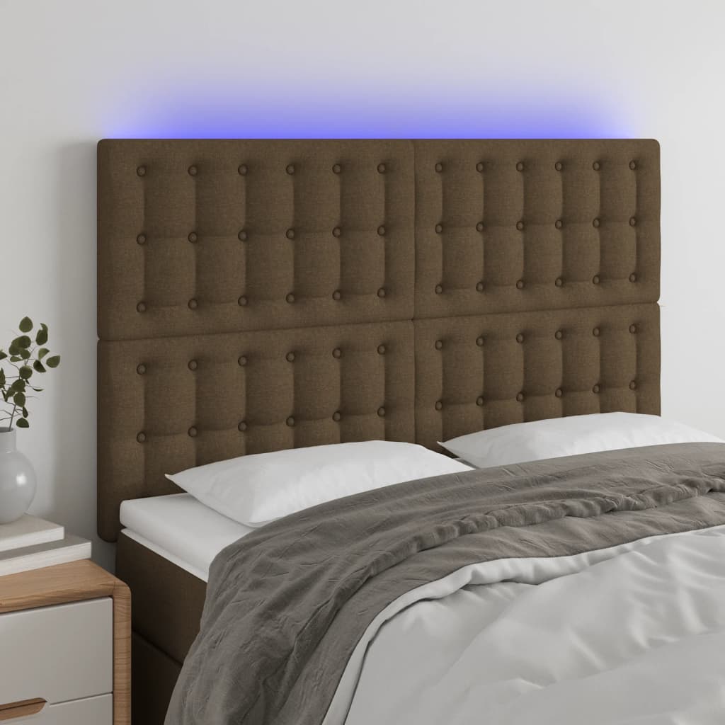 vidaXL Hoofdbord LED 80x5x78/88 cm stof lichtgrijs