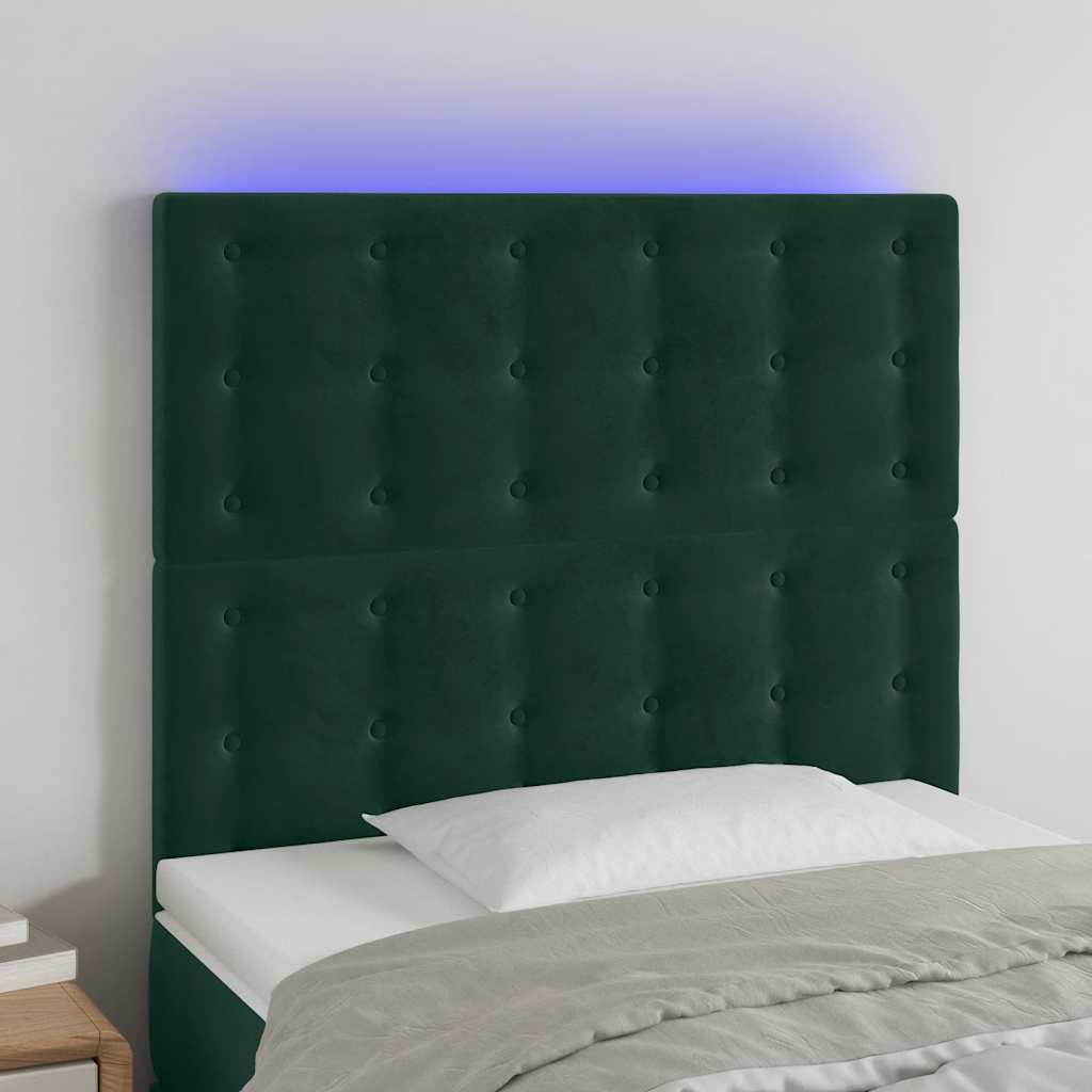 vidaXL Hoofdbord LED 80x5x78/88 cm fluweel lichtgrijs