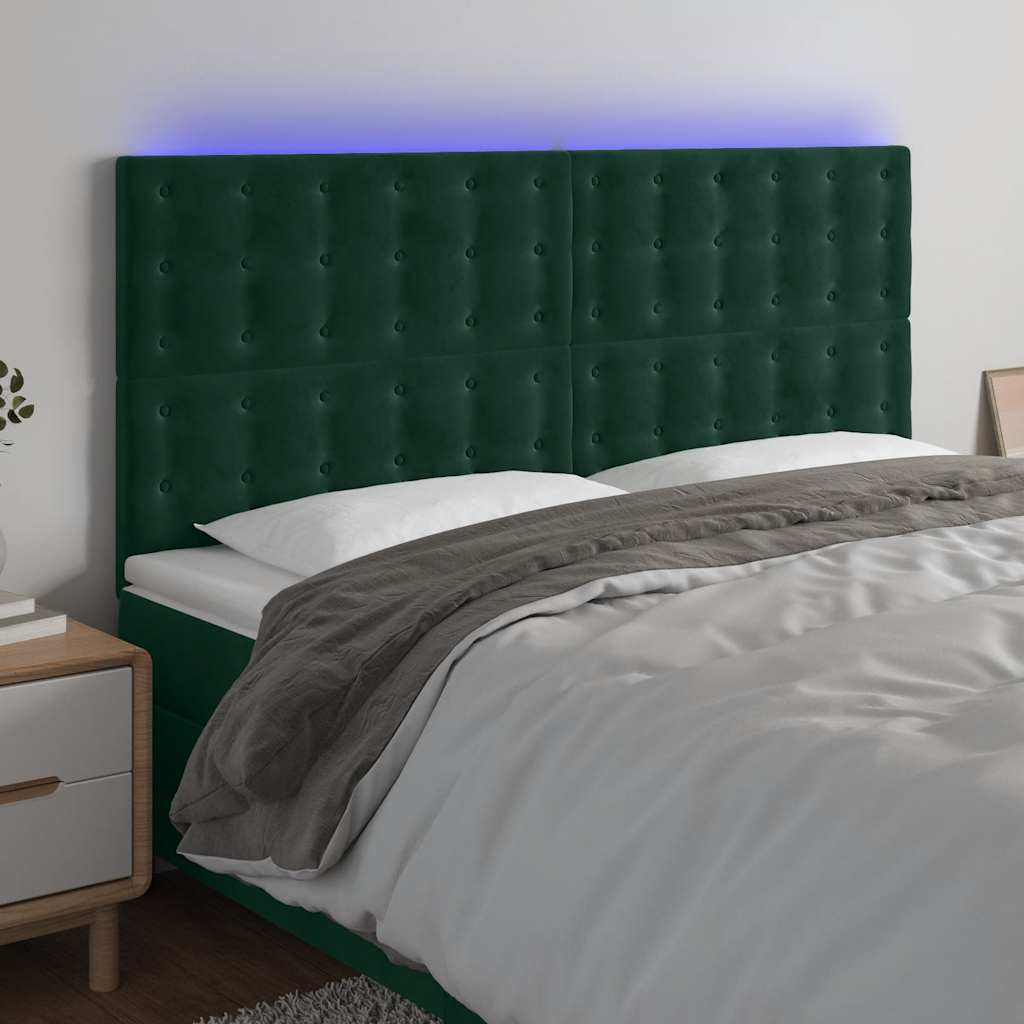 vidaXL Hoofdbord LED 80x5x78/88 cm fluweel lichtgrijs