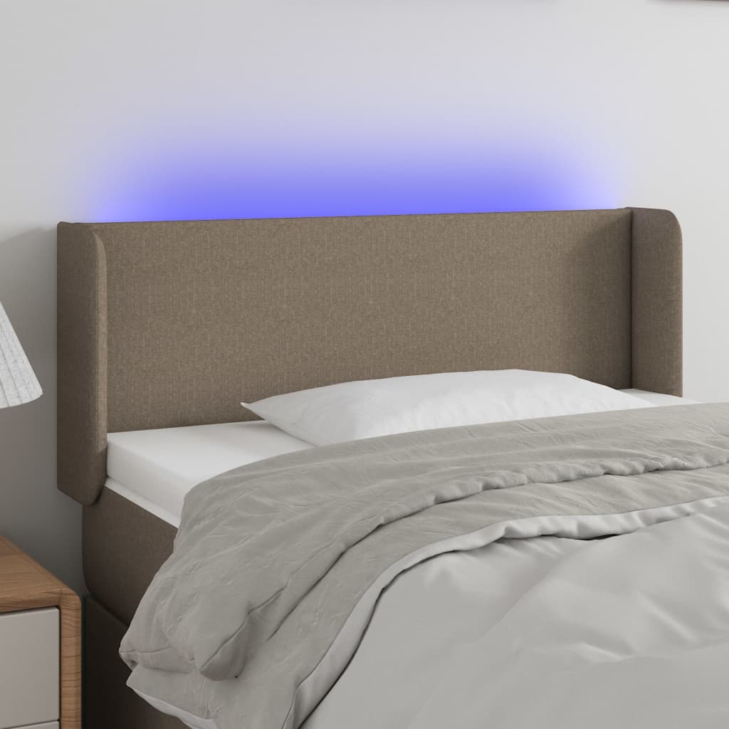 vidaXL Hoofdbord LED 83x16x78/88 cm stof lichtgrijs