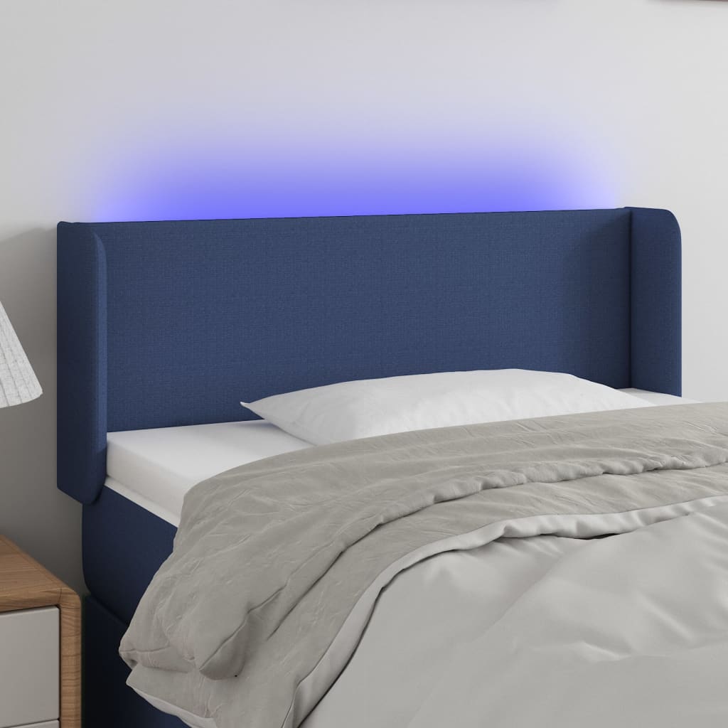 vidaXL Hoofdbord LED 83x16x78/88 cm stof lichtgrijs