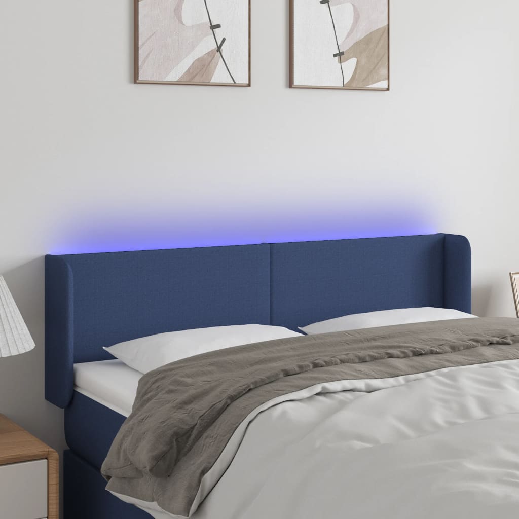 vidaXL Hoofdbord LED 83x16x78/88 cm stof lichtgrijs