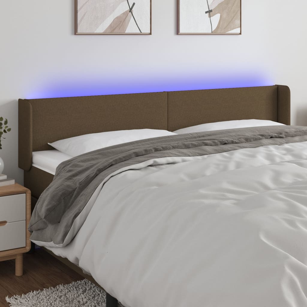 vidaXL Hoofdbord LED 83x16x78/88 cm stof lichtgrijs