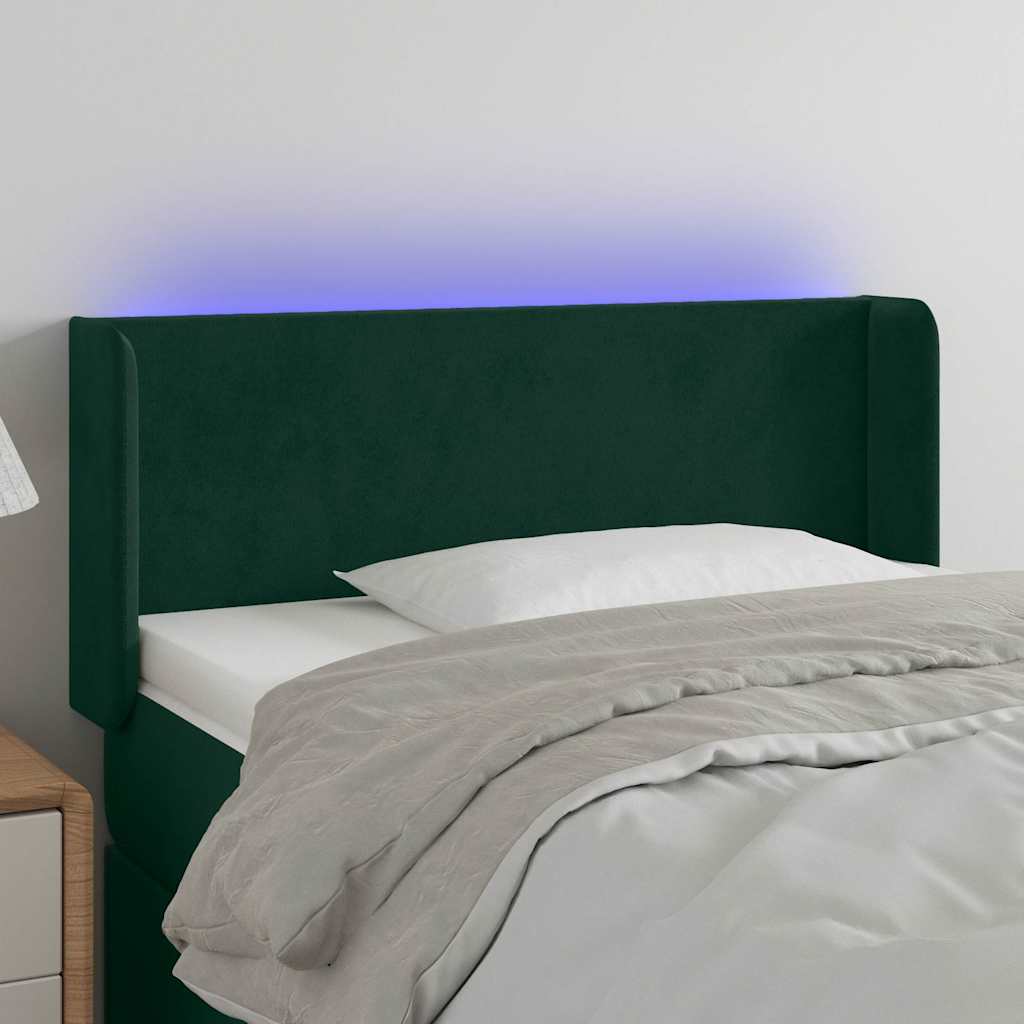 vidaXL Hoofdbord LED 83x16x78/88 cm fluweel lichtgrijs