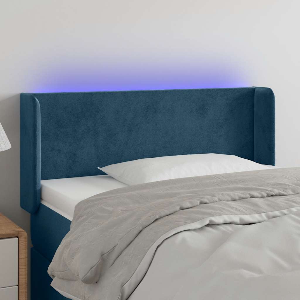 vidaXL Hoofdbord LED 83x16x78/88 cm fluweel lichtgrijs